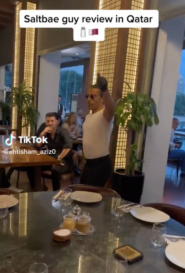 The TikToker went to Salt Bae's restaurant in Qatar. Credit: @ehtisham_aziz0/ TikTok