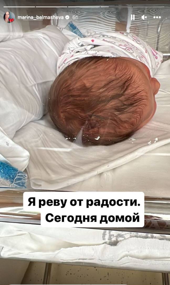 Marina posted a picture of her new born to her Instagram story. Credit: Instagram / @marina_balmasheva