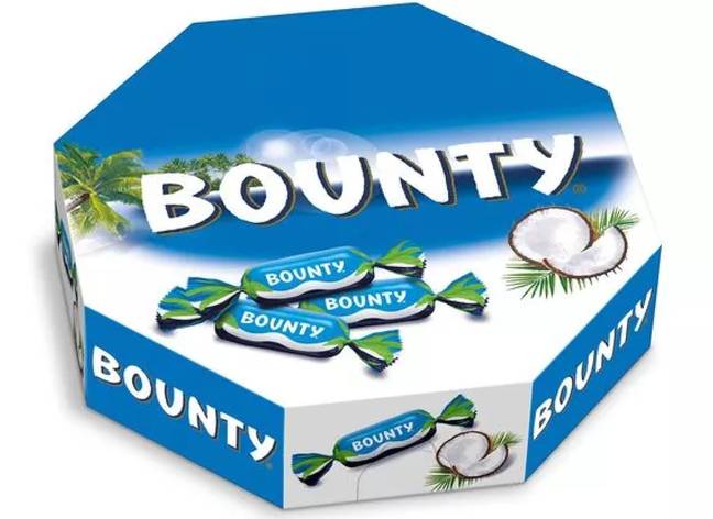 The box is stuffed to the brim with Bountys. Credit: Mars
