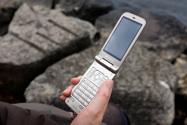 The iconic flip phone model has had a totally modern makeover. Credit: Trevor Mogg / Alamy Stock Photo