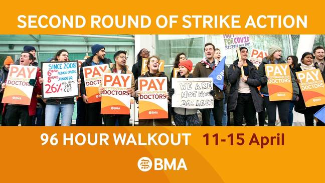 Doctors across England are on strike. Credit: Twitter/@BMA_JuniorDocs