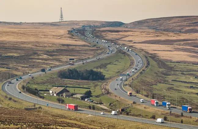 Introducing the house situated in the middle of the M62. Credit: PA