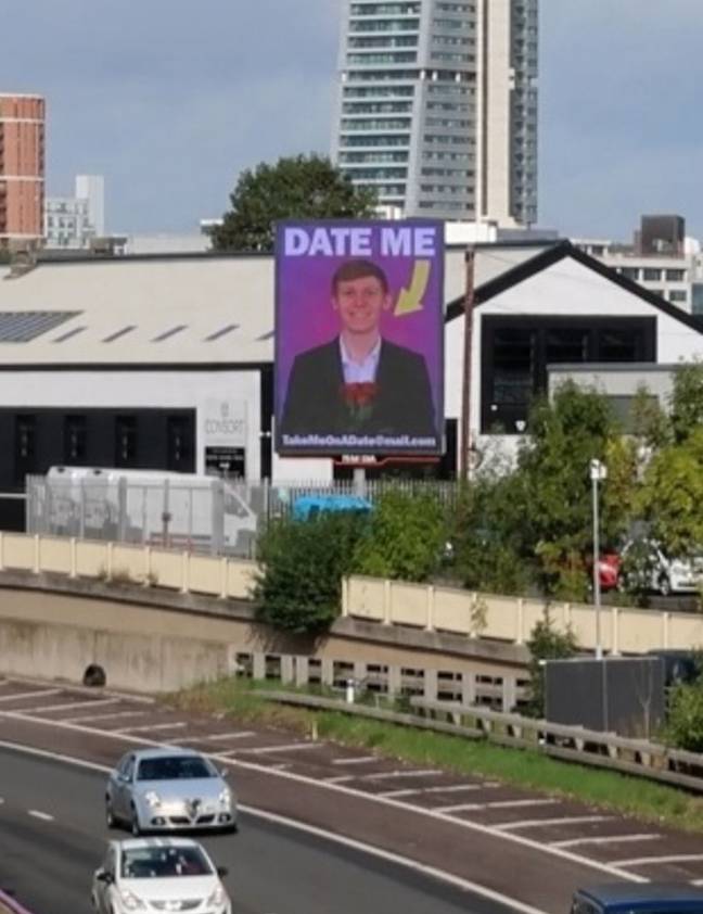 The billboard, located on the M621 motorway, was up for a week. Credit: Caters