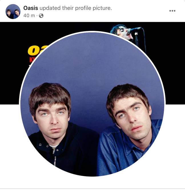 The Oasis Facebook's picture change set tongues wagging. Credit: Facebook/Oasis