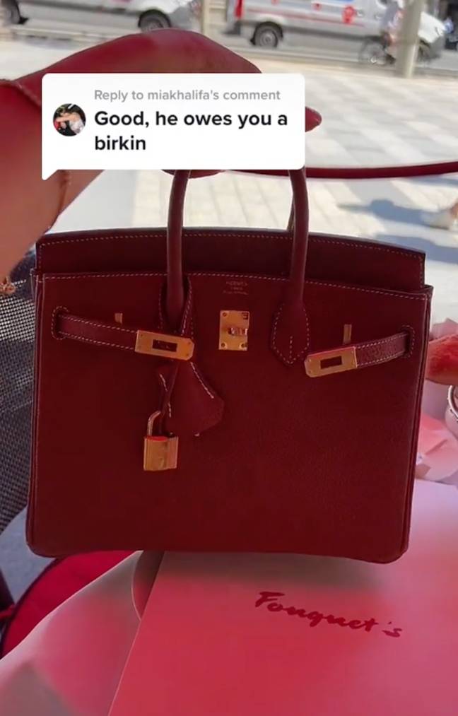 Mia herself reached out and said the husband owes his new wife a Birkin bag. Credit: TikTok/@lyamariella