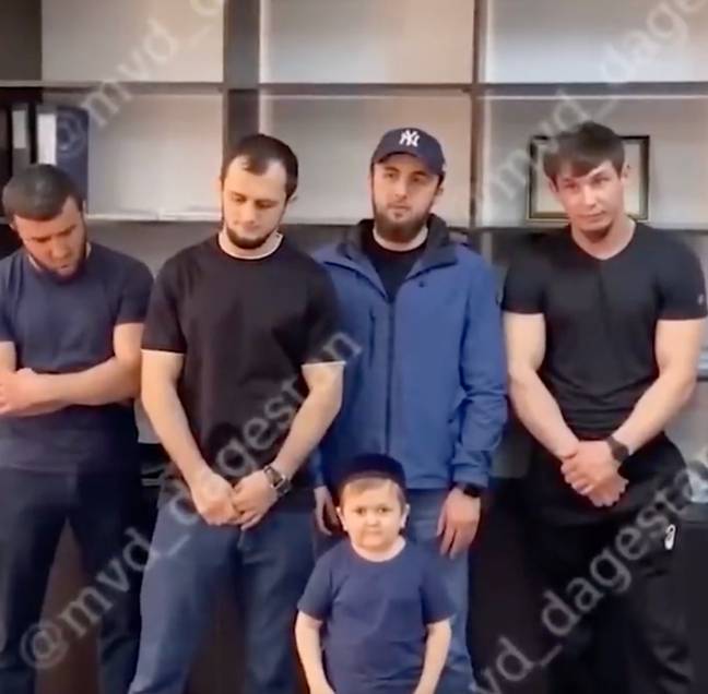 The group of men - including Hasbulla - were reportedly arrested. Credit: MVD Dagestan