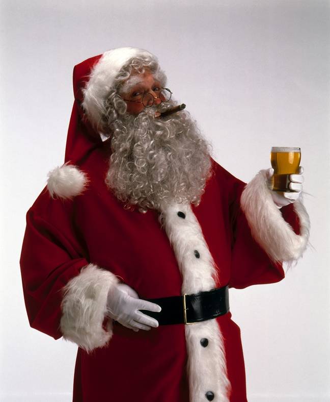 Santa enjoying a cold one. Credit: Skim New Media Limited / Alamy Stock Photo