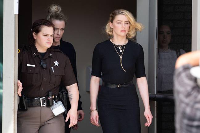Amber Heard leaving the Virginia court in June. Credit: Abaca Press / Alamy Stock Photo