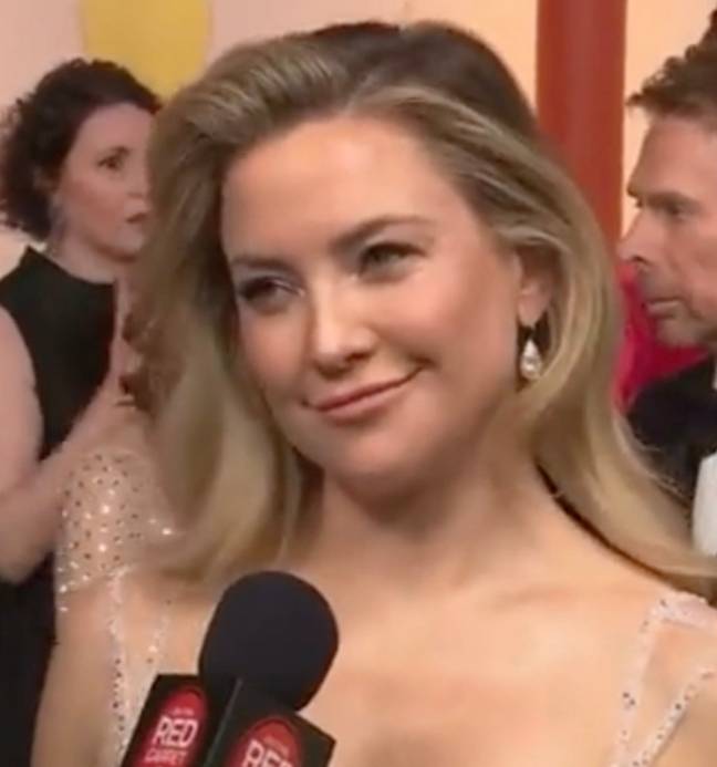 Kate Hudson had to correct the reporter. Credit: ABC
