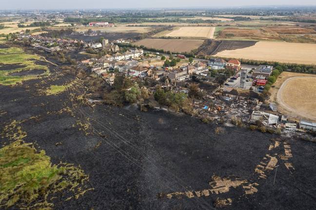 Major fire incidents were declared in London, Norfolk, Suffolk, Lincolnshire, Leicestershire and South Yorkshire on Tuesday. Credit: SWNS