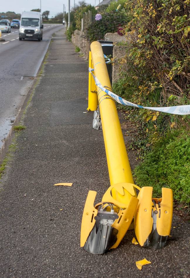 Vigilantes have wasted no time in chopping down Britain's new 'ultra' speed camera. Credit: Colin Higgs/Apex