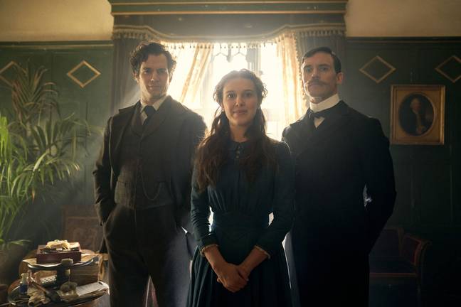 Millie Bobby Brown as Enola Holmes alongside brothers Sherlock (Henry Cavill) and Mycroft (Sam Claflin). Credit: PictureLux / The Hollywood Archive / Alamy Stock Photo