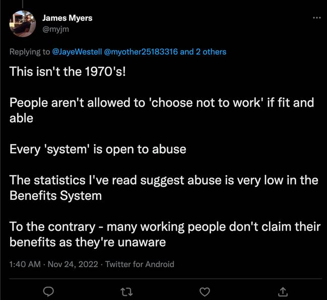 Discussion around benefits and those who use them has exploded on Twitter as a result of Martin Lewis' show. Credit: @myjm/ Twitter