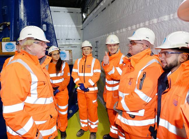 Boris Johnson at the opening of the Lee Tunnel in 2016. Credit: PA Images / Alamy Stock Photo