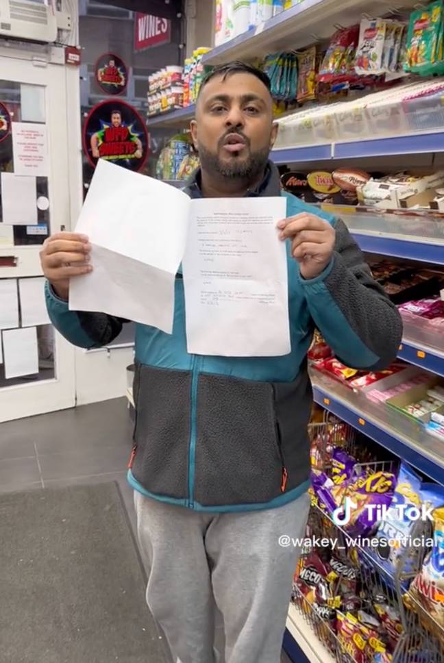 The shop owner thanked his haters in the video. Credit: TikTok / @wakey_winesofficial