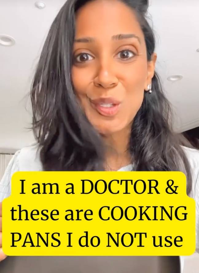 A doctor is raising awareness of the potential dangers of non-stick pans. Credit: TikTok/ @doctoranddancer 