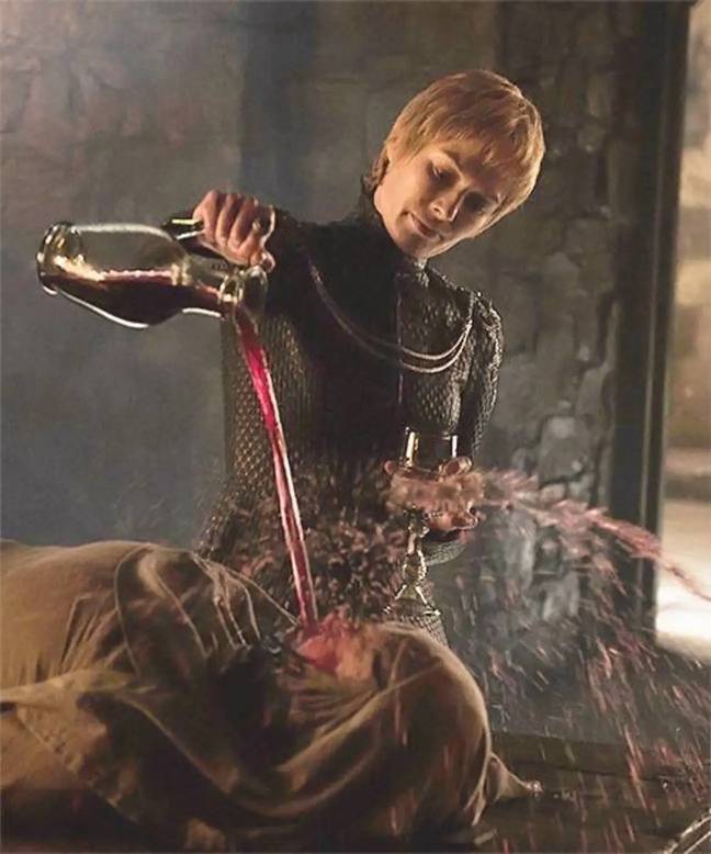 Cersei Lannister pouring wine on Septa Unella. Credit: HBO
