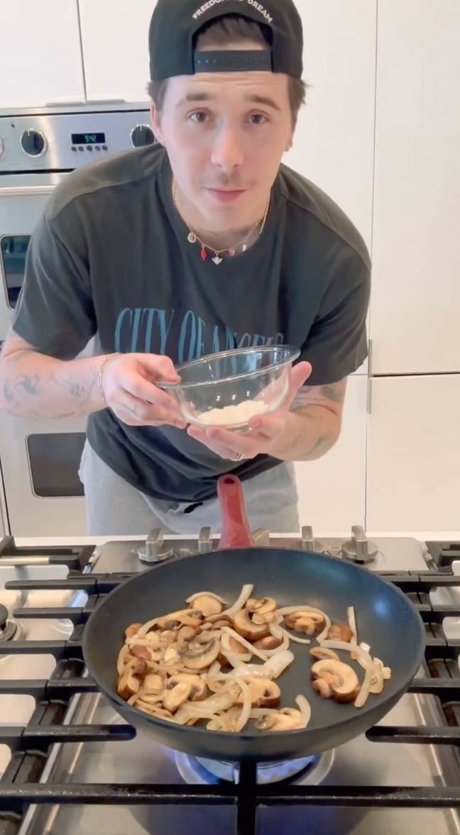 Brooklyn Beckham has been trolled for his grilled cheese sandwich tutorial. Credit: Instagram/@brooklynpeltzbeckham