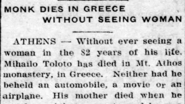 Tolotos' death was recognised in a newspaper article. Credit: Reddit