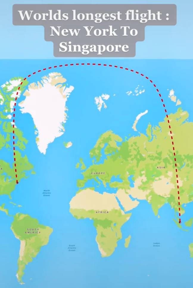 One user questioned why the plane doesn't just fly straight east. Credit: @travelwithdeejay/TikTok