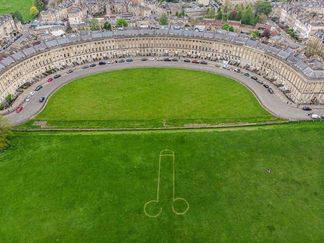 A giant penis has appeared at King Charles' coronation party site - the news no royalist really wants to hear. Credit: SWNS