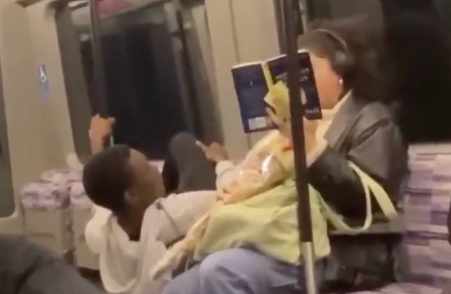 Another video shows the TikTok trying to speak to passengers on public transport. Credit: TikTok