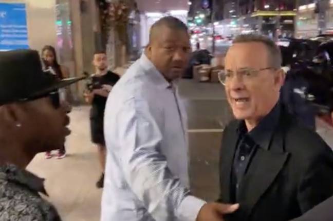 Tom Hanks stepped in to tell the crowd to back off. Credit: Splash News