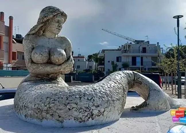 The art school claims a scale model of the statue was approved. Credit: Monopoli Times.