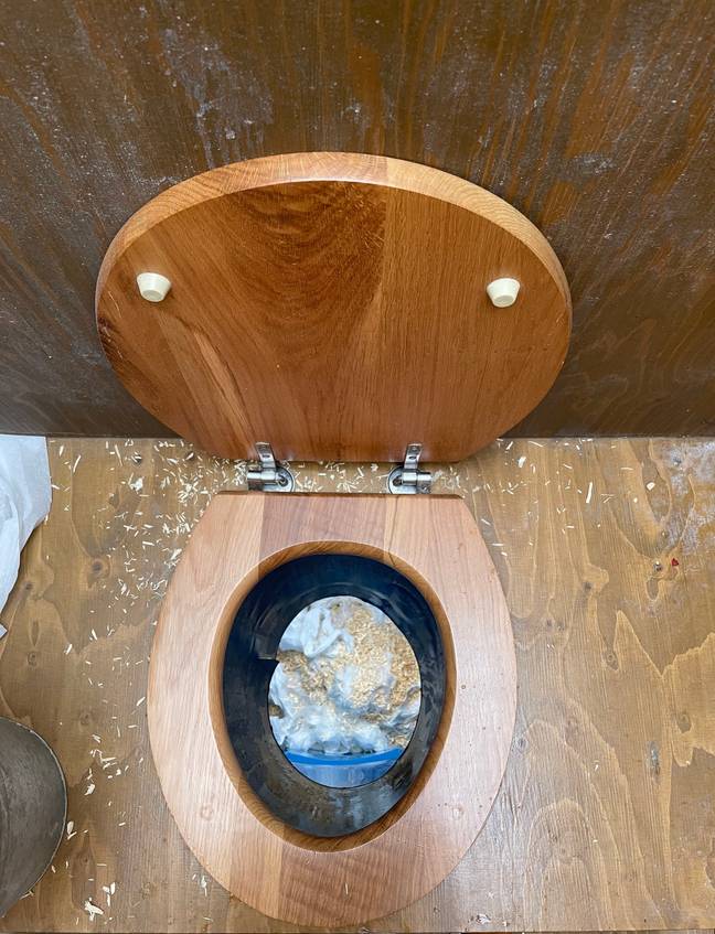 Customers at Frank's are asked to throw sawdust after they've finished in the toilet (Credit: Triangle News)
