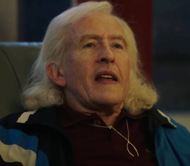 Steve Coogan as paedophile Jimmy Savile.