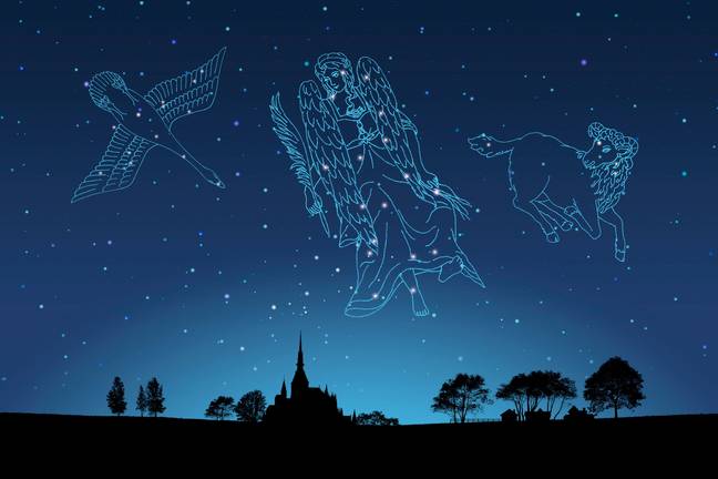Astrology signs Cygnus, Virgo, Aries. Credit: amana images inc. / Alamy Stock Photo
