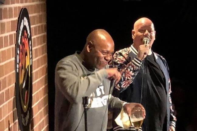 Dave Chappelle and Jeff Ross in Liverpool last night. Credit: Hot Water Comedy Club