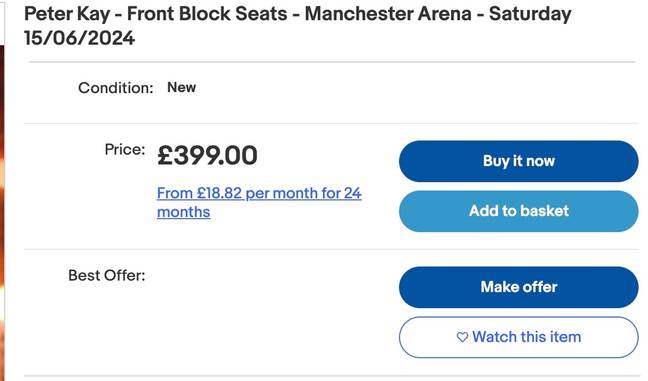 Touts are looking to make some money out of the insane demand for tickets. Credit: eBay