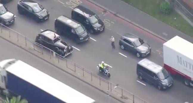 The man ran out into the road as the King was passing. Credit: BBC