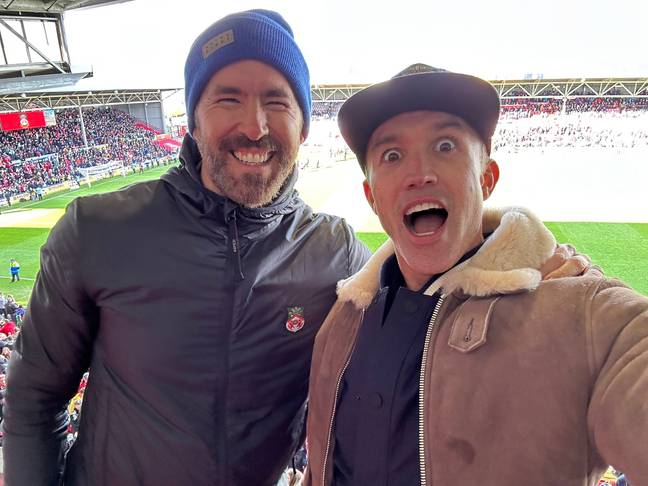 Ryan Reynolds (left) is rumoured to have put roots down, cementing future at Wrexham. Credit: Rob McElhenney/@RMcElhenney