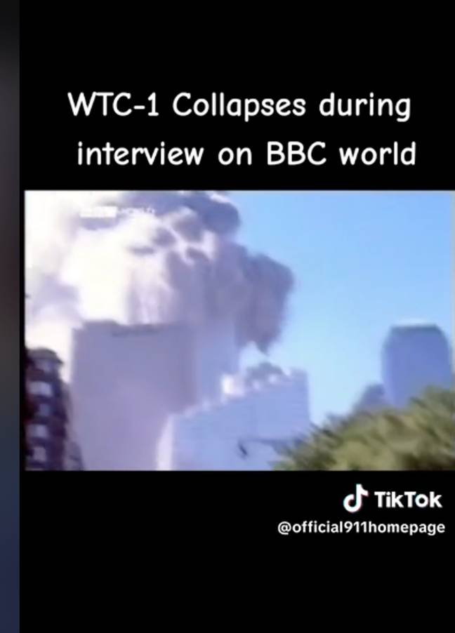 Some are unable to turn away from the carnage. Credit: TikTok/ @official911homepage/  BBC