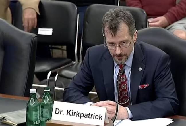 Dr Sean Kirkpatrick gave testimony on UAPs. Credit: United States Committee on Armed Services