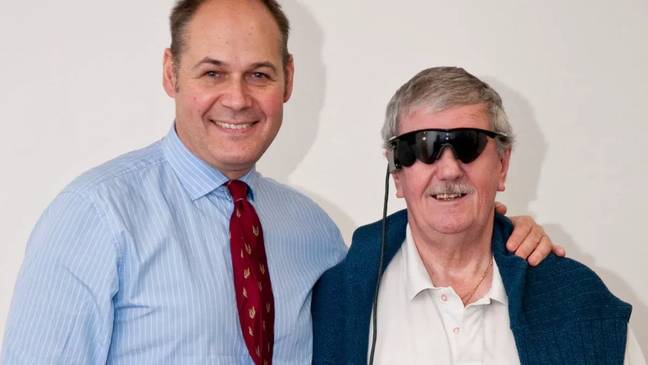 Keith Hayman was given a bionic eye on the NHS after going blind in his 20s. Credit: NHS Handout