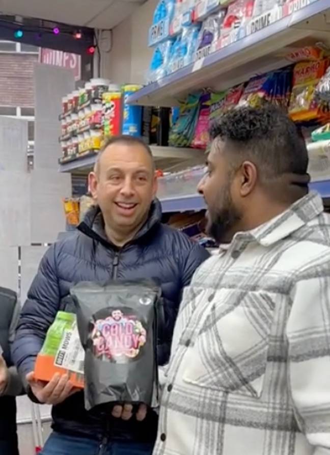 The shopkeeper threw in a free bag of cold candy. Credit: @wakey_wines01924724141/TikTok