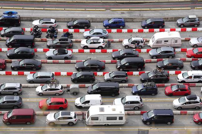 Cars queue at the Port of Dover. Credit: Alamy