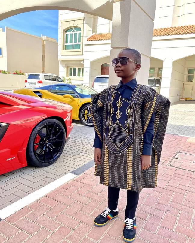 The little boy is always seen wearing the most expensive designer clothes. Credit: Instagram/@momphajnr