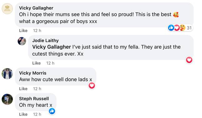 Viewers of the video were left in awe of the two boys. Credit: Jodie Laithy/ Facebook