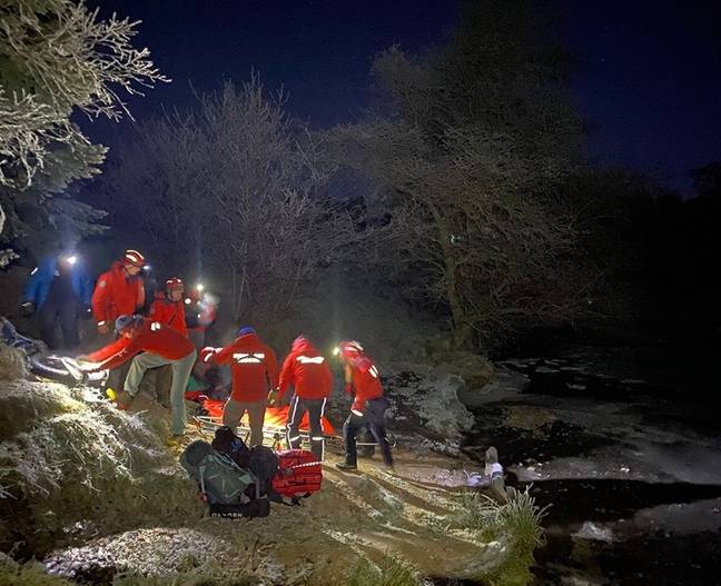 The incident occurred at Devil's Pulpit waterfall and stream near Loch Lomond on Wednesday, December 14. Credit: Daily Record/Media Scotland