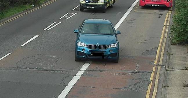 A driver was fined £130 for pulling into a bus lane to make way for an ambulance. Credit: Facebook/Justin Kase z12z