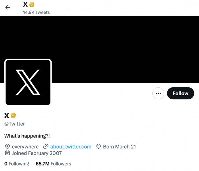 The Twitter account has a new look. Credit: Twitter