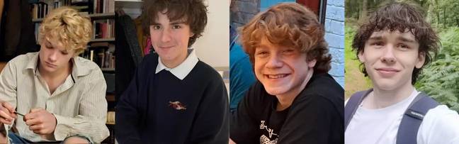 Jevon Hirst, Harvey Owen, Wilf Henderson, and Hugo Morris went missing on Sunday, 19 November. Credit: PA