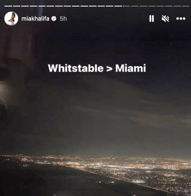 Khalifa claimed Whitstable was better than Miami. Credit: @miakhalifa/Instagram