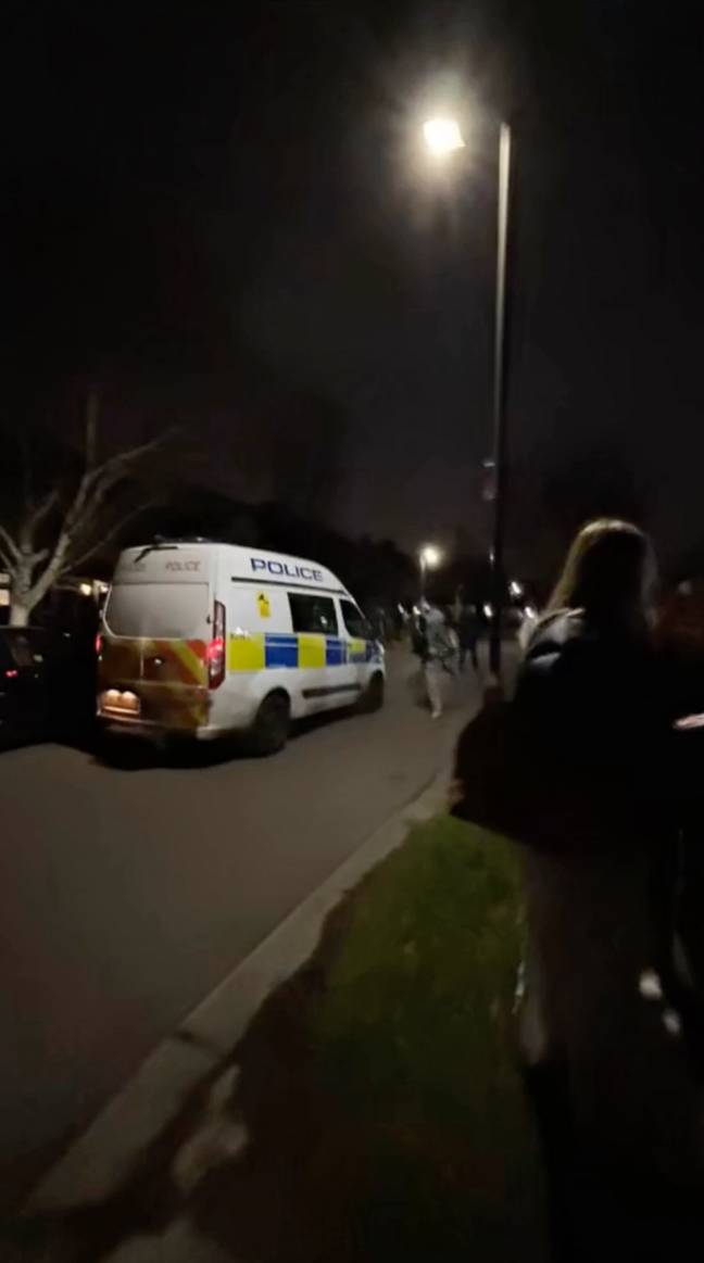 Police cars can be seen attempting to shutdown the party. Credit: kayla_marie07x/TikTok