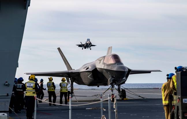 The pilot was forced to eject from their F-35 jet fighter, a plane which costs about £100 million. Credit: US Navy Photo / Alamy Stock Photo