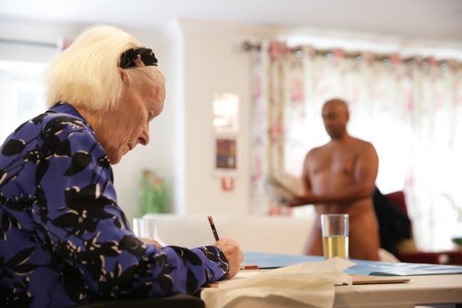 The nude model bared all for residents of a London care home. Credit: PA
